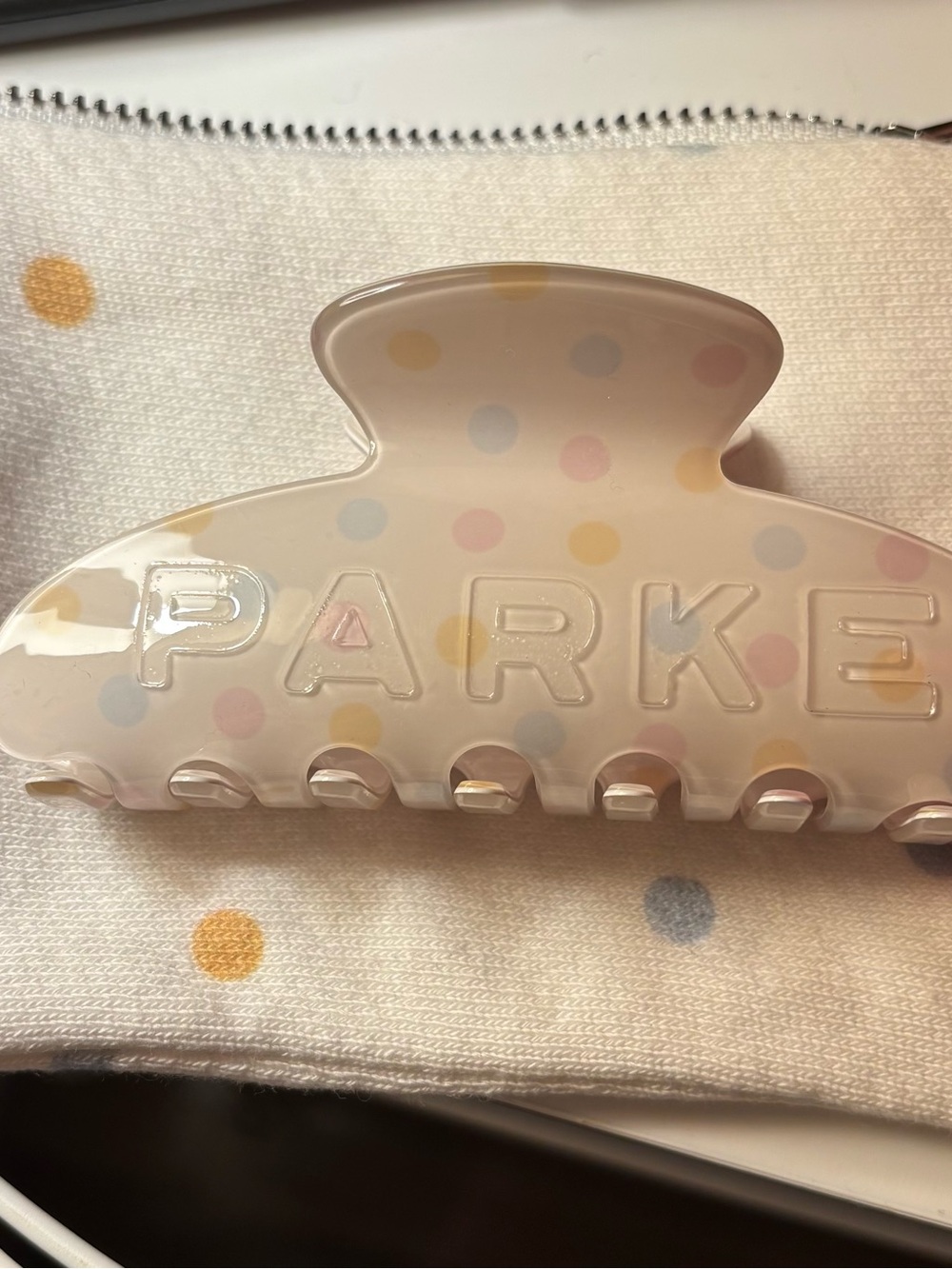 Parke Polka Dot Hair Claw - Pastel